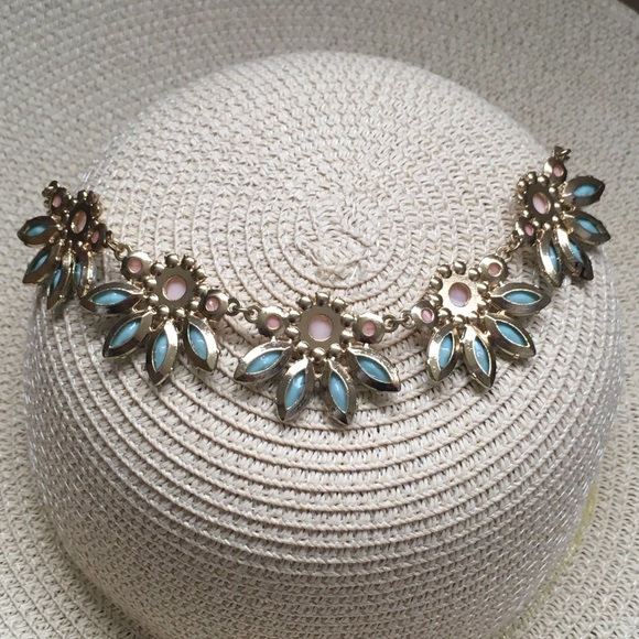 Light Pink and Blue Statement Necklace - Picture 3 of 5